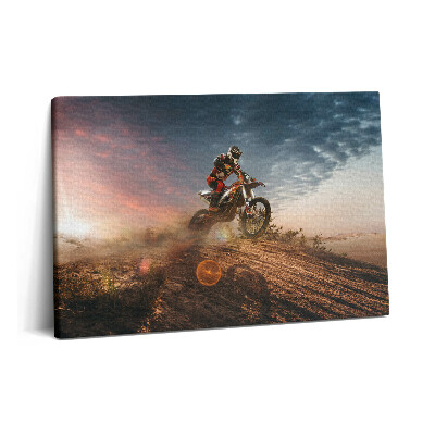 Canvas kép 60x40 Ember motoron és a sivatagban