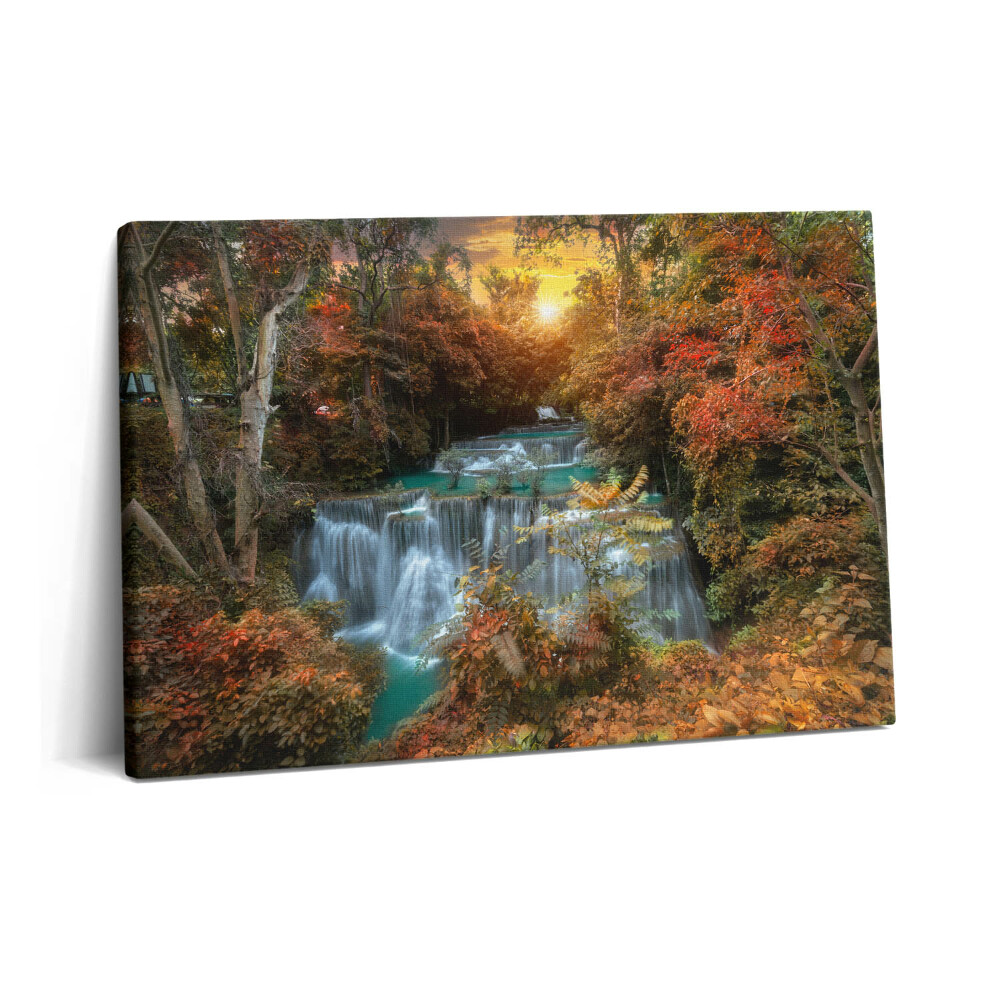 Canvas kép 60x40 Naplemente egy vízesés felett