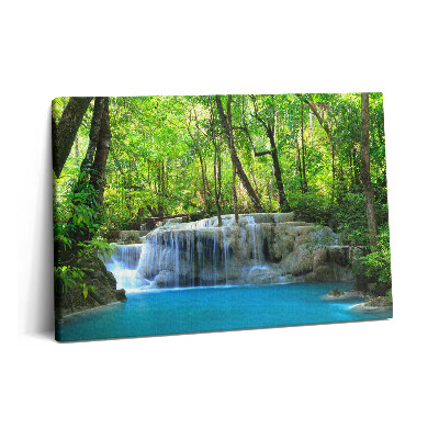 Canvas kép 60x40 Tájkép egy vízesésről egy erdőben