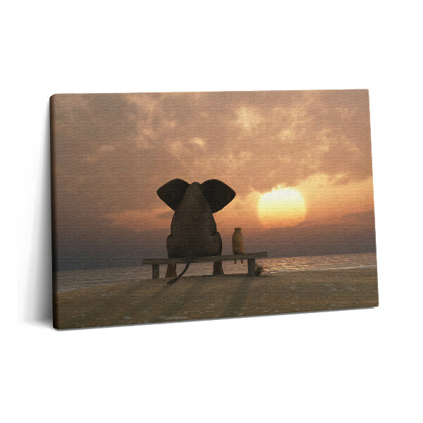 Canvas kép 60x40 Állatok és naplemente
