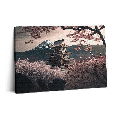 Canvas kép 60x40 Ázsiai torony és cseresznyevirágok