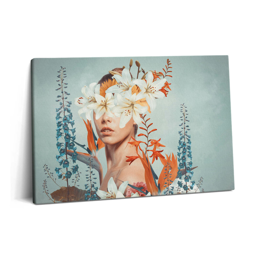 Canvas kép 60x40 Absztrakt nő virágokkal
