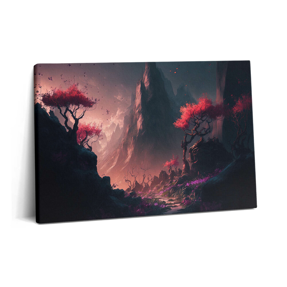 Canvas kép 60x40 Varázslatos erdő és hegyek