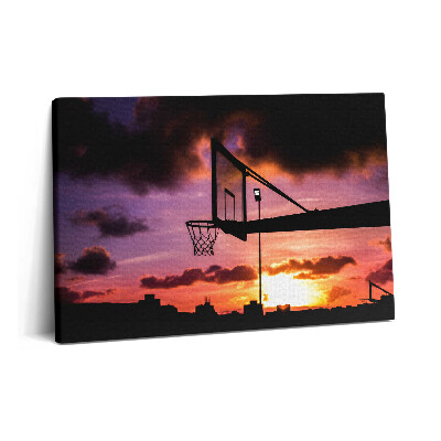 Canvas kép 60x40 Kosárlabda és naplemente