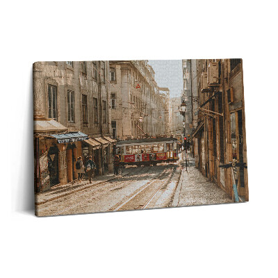 Canvas kép 60x40 Lisszabon és egy villamos látképe