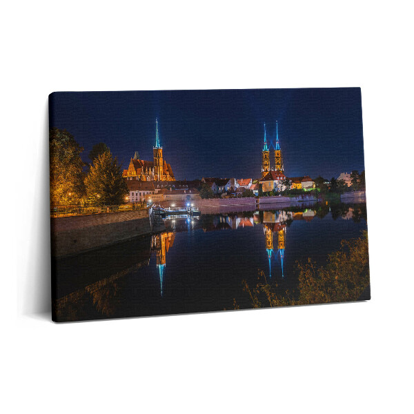 Canvas kép 60x40 Wroclawi székesegyház éjszaka