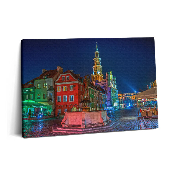Canvas kép 60x40 Poznan város tere éjszaka