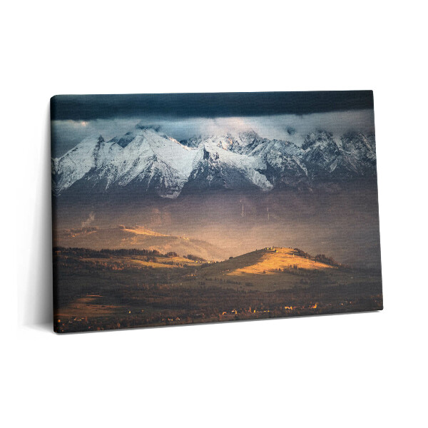 Canvas kép 60x40 Tátrai hegyek téli panorámában