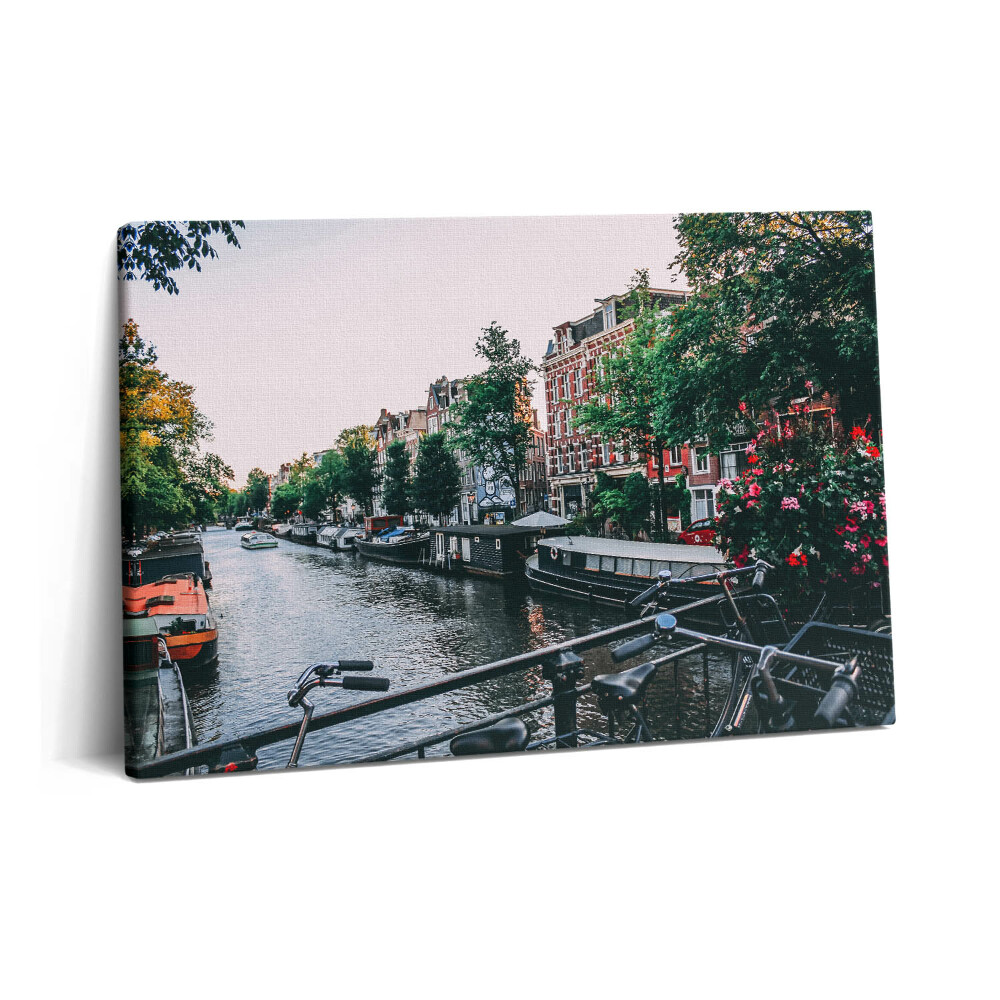 Canvas kép 60x40 Kerékpárok a hídon