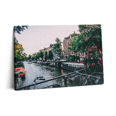 Canvas kép 60x40 Kerékpárok a hídon