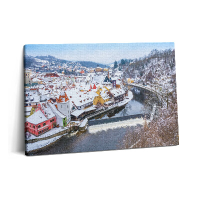 Canvas kép 60x40 Krumlov téli panorámája