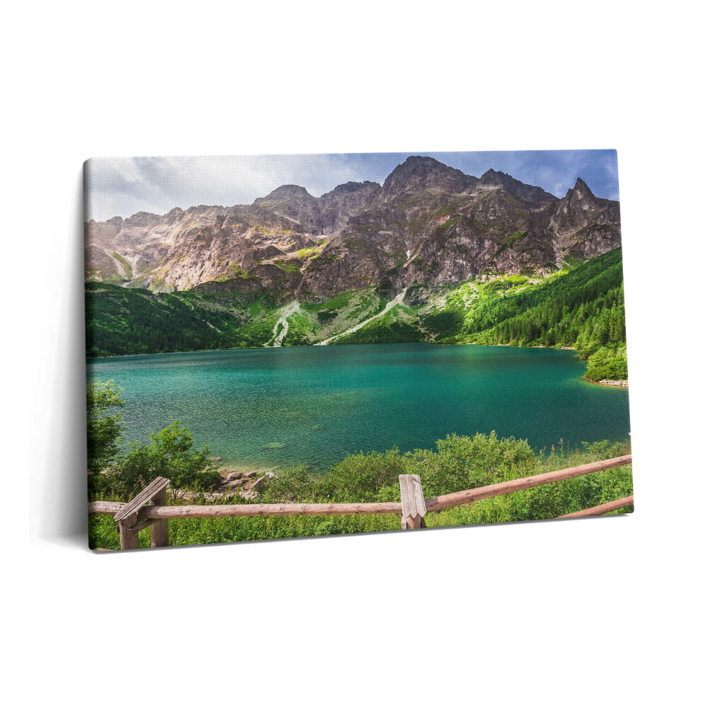 Canvas kép 60x40 Tájkép egy tóról a hegyekben