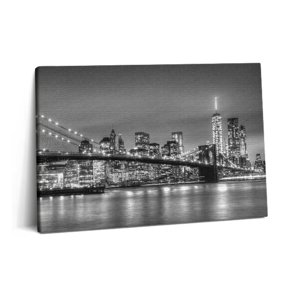 Canvas kép 60x40 Brooklyn híd New Yorkban éjszaka
