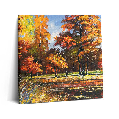 Vászonkép 60x60 Festett ősz és folyó