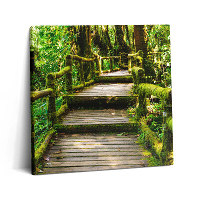 Vászonkép 60x60 Fából készült gyaloghíd - agroturizmus