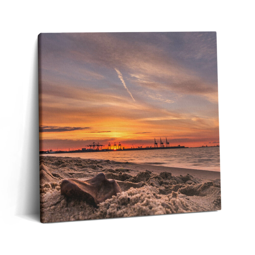 Vászonkép 60x60 Naplemente a tengerparton