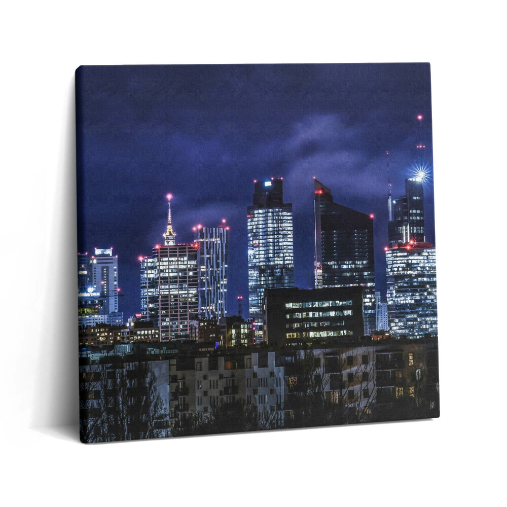Vászonkép 60x60 Városi épületek éjszaka