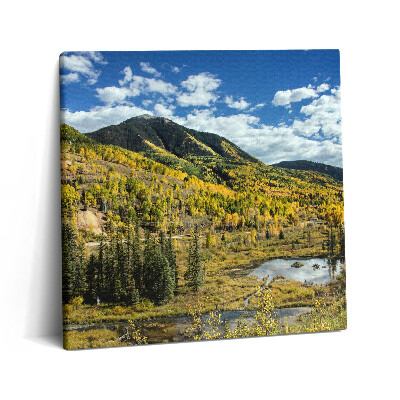 Vászonkép 60x60 Tájkép hegyi növényzettel