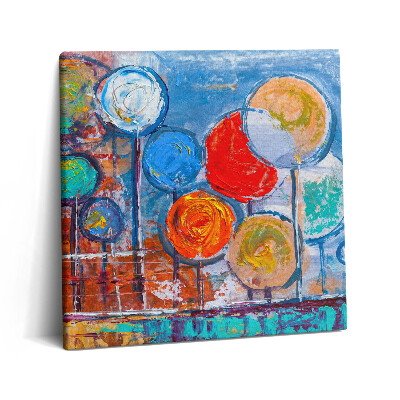 Vászonkép 60x60 Absztrakció - festett színes körök