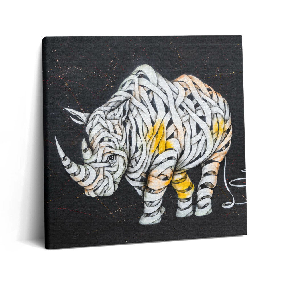 Vászonkép 60x60 Absztrakt nézet egy orrszarvúról és egy zenekarról