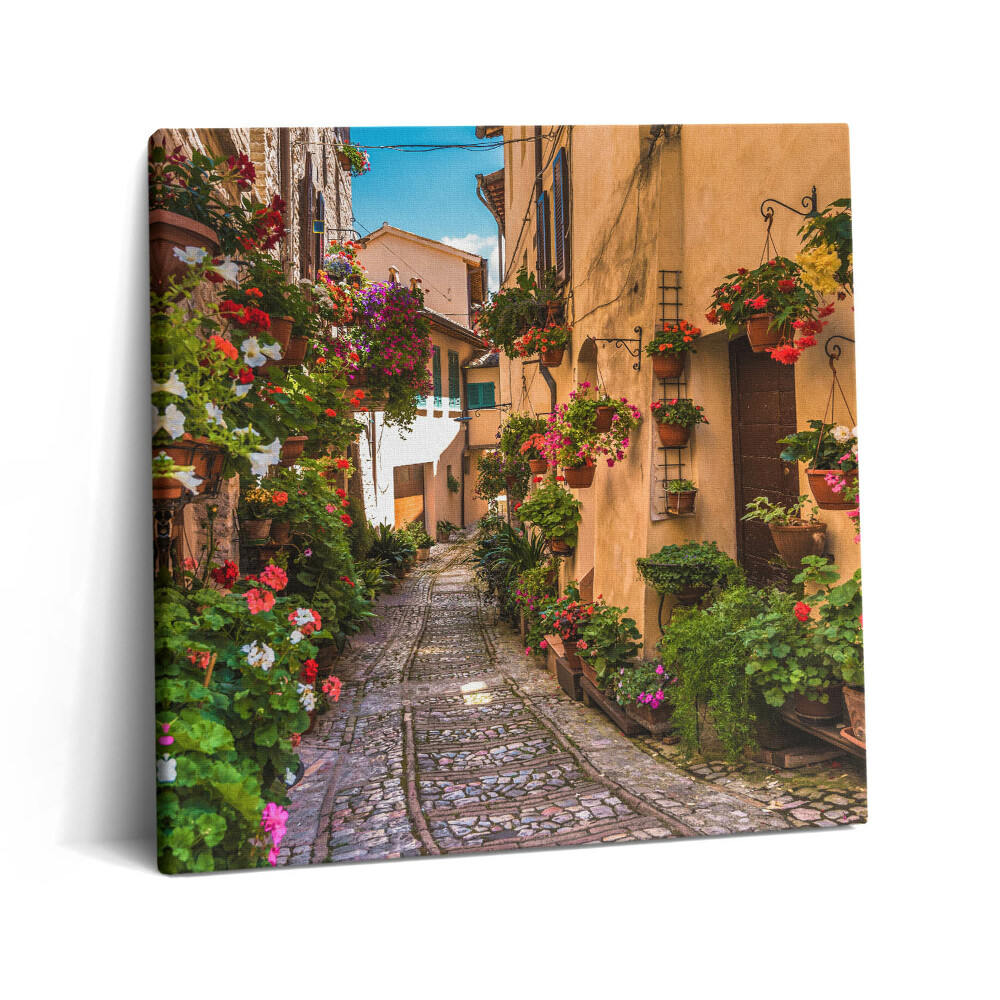 Vászonkép 60x60 Virágos utca Umbriában