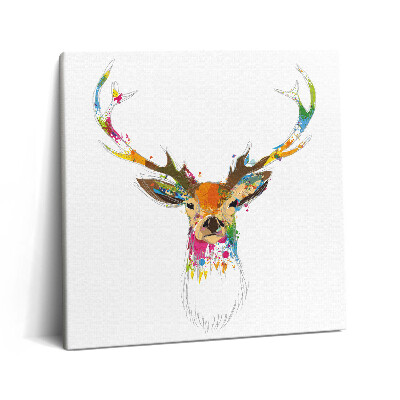 Vászonkép 60x60 Színes illusztráció szarvasfejjel