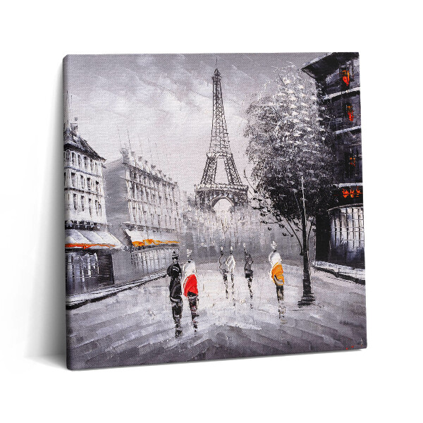 Vászonkép 60x60 Az Eiffel-torony utcai nézete Párizsban