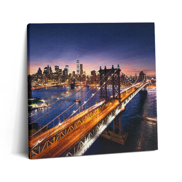 Vászonkép 60x60 New York - naplemente Manhattan felett