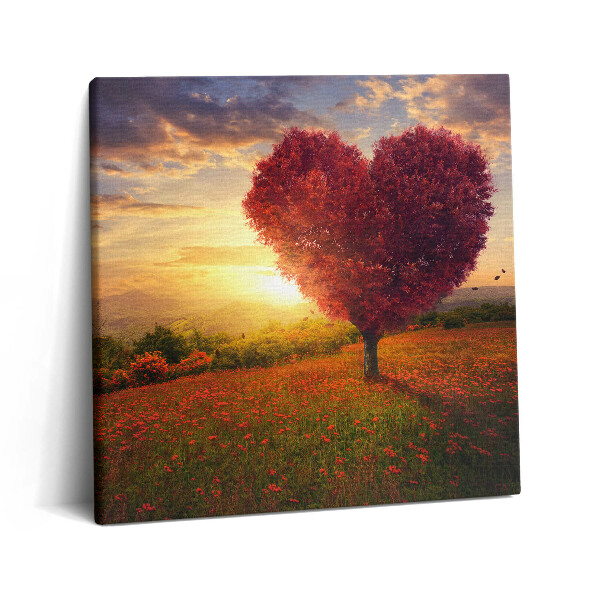 Vászonkép 60x60 Szív alakú szerelemfa