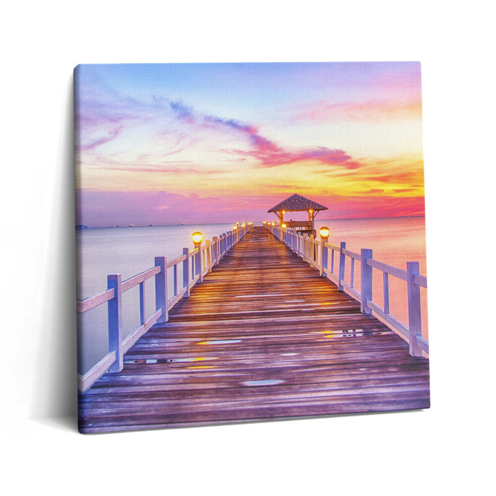 Vászonkép 60x60 Erdős híd a kikötőben