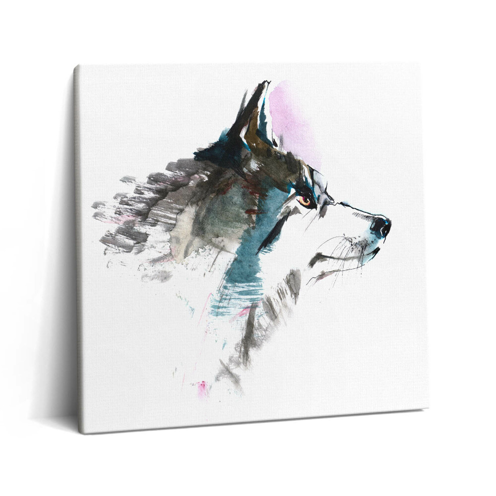 Vászonkép 60x60 Egy festett farkas profilja