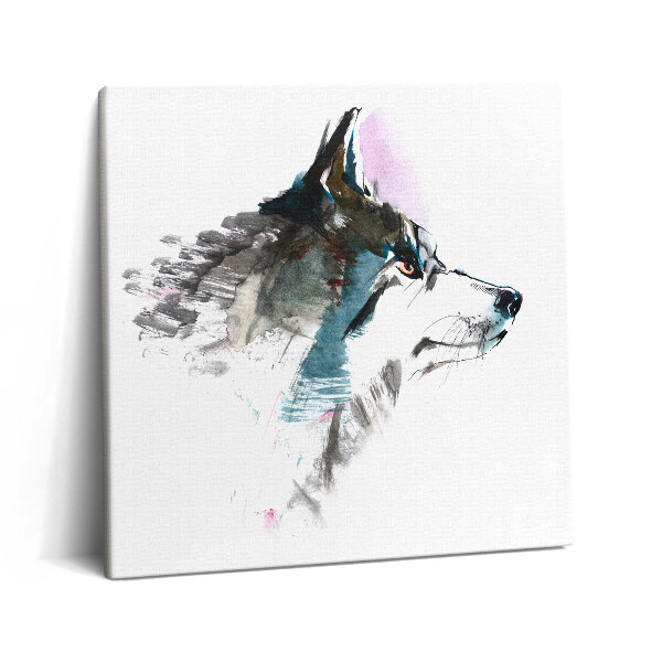 Vászonkép 60x60 Egy festett farkas profilja