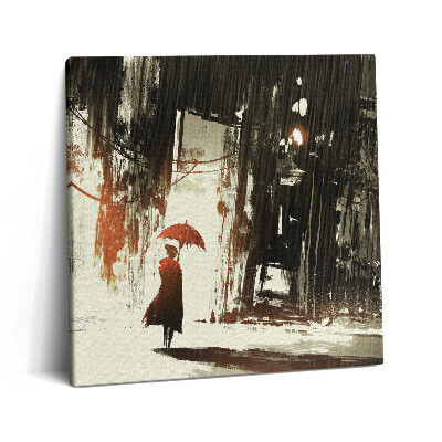 Vászonkép 60x60 Festett nő esernyővel