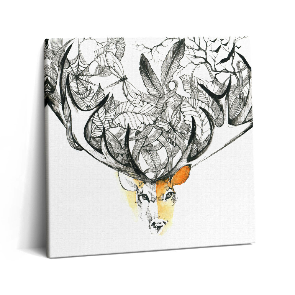 Vászonkép 60x60 Illusztráció az állatokról és a természetről - szarvas