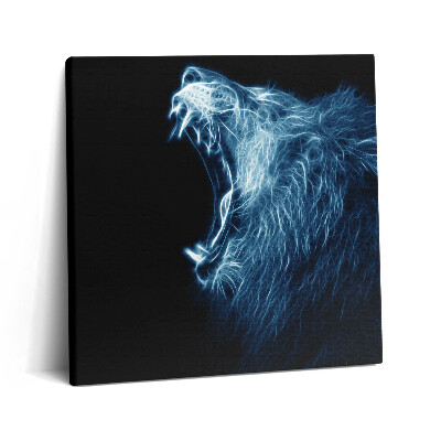 Vászonkép 60x60 Egy vad oroszlán testbeszéde