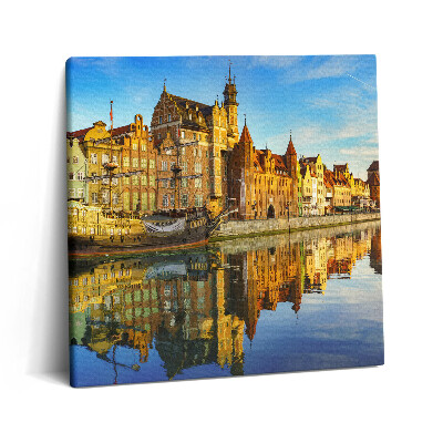 Vászonkép 60x60 Gdansk Motlawa folyó