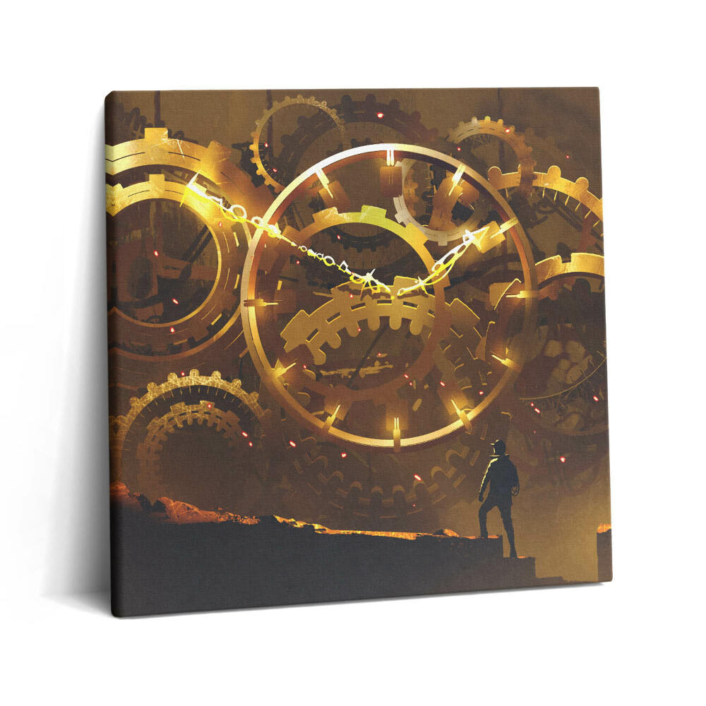 Vászonkép 60x60 Egy arany óraszerkezet illusztrációja