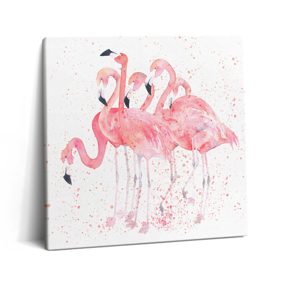 Vászonkép 60x60 Több festett flamingó