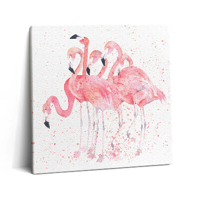 Vászonkép 60x60 Több festett flamingó