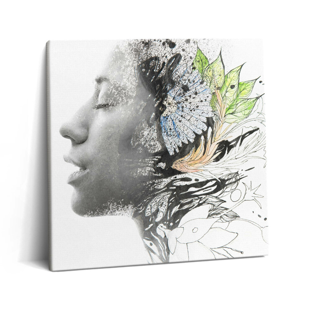 Vászonkép 60x60 Női fej absztrakciója