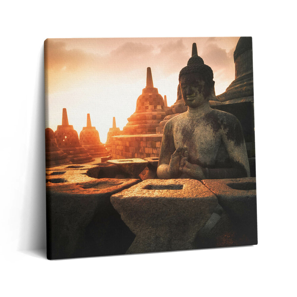 Vászonkép 60x60 Egy meditáló Buddha-szobor látványa