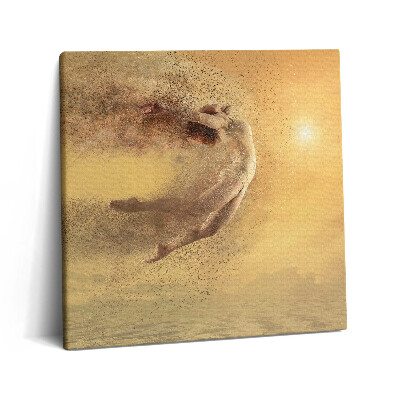 Vászonkép 60x60 Nő dinamikus ugrás sziluett