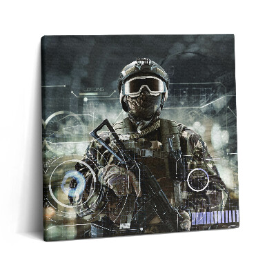 Vászonkép 60x60 A különleges erők katonája fegyverrel