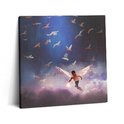 Vászonkép 60x60 Fiú angyalszárnyakkal