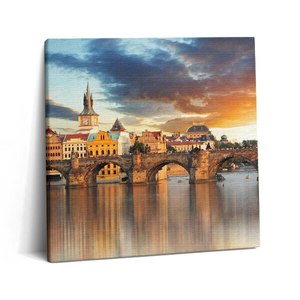 Vászonkép 60x60 Panoráma a városról és a hídról