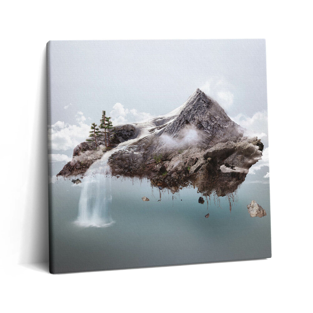 Vászonkép 60x60 Repülő sziget és vízesés