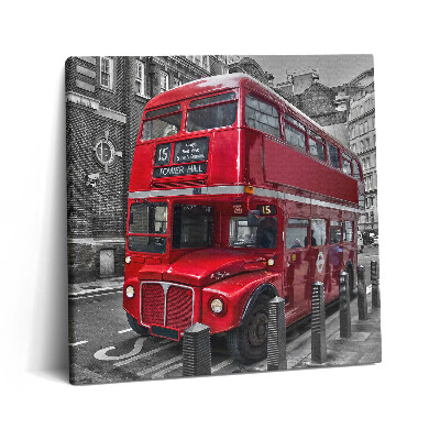 Vászonkép 60x60 Piros emeletes busz