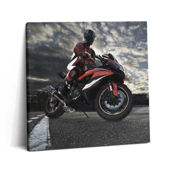 Vászonkép 60x60 Motoros férfi