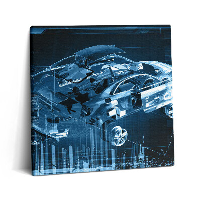 Vászonkép 60x60 Egy szétszerelt autó illusztrációja
