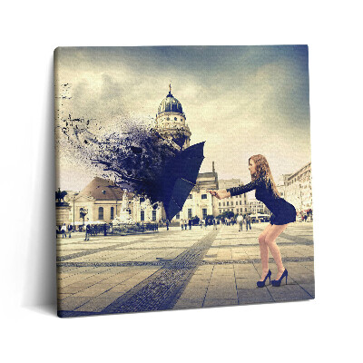 Vászonkép 60x60 Nő esernyővel